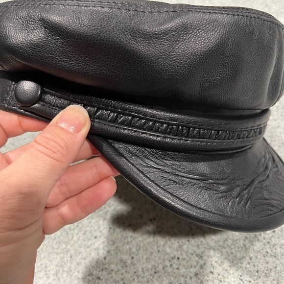 Sterkowski Sz XXL Danube Mod 9 Black Leather Unisex Hat‎ Cap Men Women main image 6